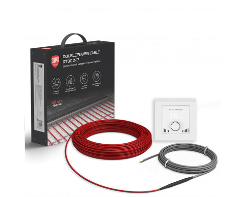 Кабель нагревательный Royal Thermo RTDC 2-17-1500 с терморегулятором RTI-16