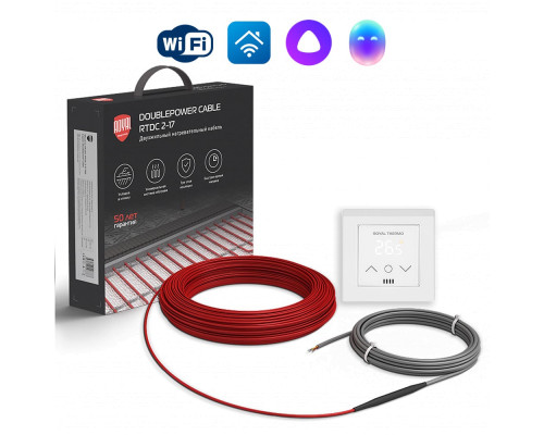 Кабель нагревательный Royal Thermo RTDC 2-17-600 с терморегулятором RTS-16 Кабель нагревательный Royal Thermo RTDC 2-17-600 с терморегулятором RTS-16