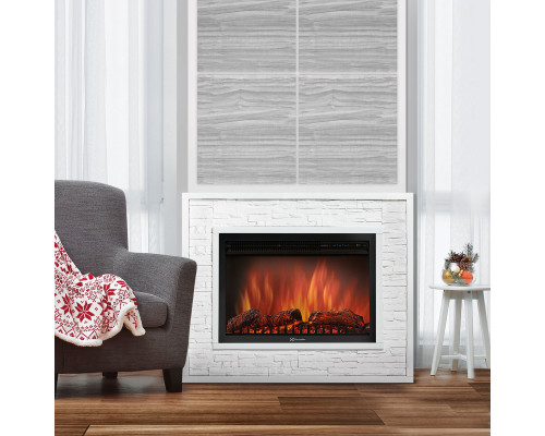 Каминокомплект:ОчагElectrolux EFP/P-3020LS с порталом Loft 30 камень белый, белая эмаль Каминокомплект:ОчагElectrolux EFP/P-3020LS с порталом Loft 30 камень белый, белая эмаль