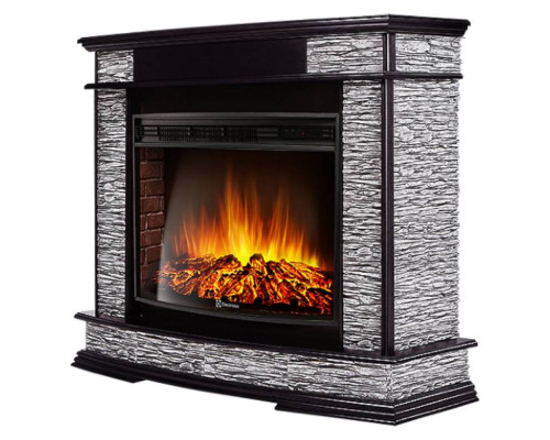 Каминокомплект: Очаг Electrolux EFP/P-3020LS с порталом Scala 30 сланец скалистый серый, шпон венге