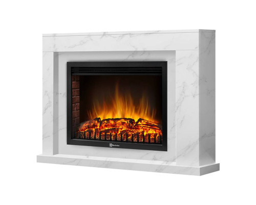 Каминокомплект:ОчагElectrolux EFP/P-2520LS с порталом Simple 25 белый мрамор