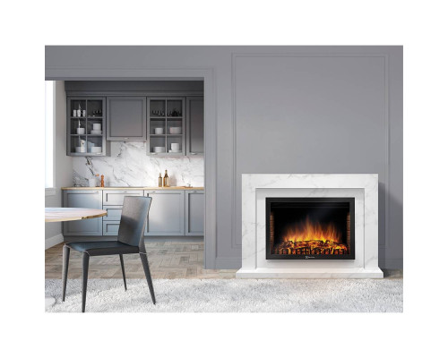 Каминокомплект:ОчагElectrolux EFP/P-2520LS с порталом Simple 25 белый мрамор