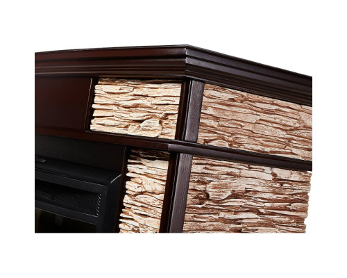 Каминокомплект: Очаг Electrolux EFP/P-2720RLS,портал Scala 25 сланец скалистый бурый,шпон тёмный дуб