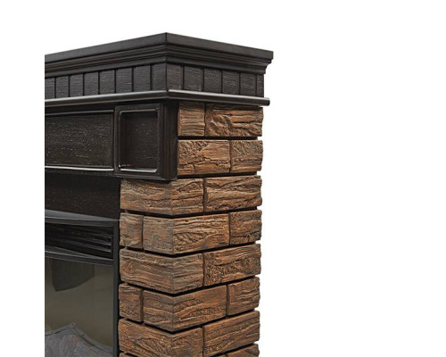 Каминокомплект:Очаг Electrolux EFP/P-3320RLS, портал Bricks Wood 30 камень темный, шпон венге