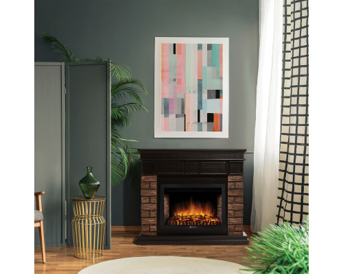 Каминокомплект:Очаг Electrolux EFP/P-3320RLS, портал Bricks Wood 30 камень темный, шпон венге