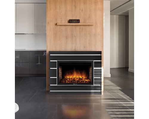 Каминокомплект: Очаг Electrolux EFP/P-2520LS N, портал Moderno 25 шпон черный дуб
