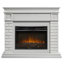Каминокомплект: Очаг Electrolux 2720RLS N, портал Bricks 25 белая эмаль