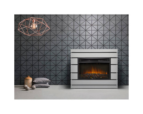 Каминокомплект: Очаг Electrolux 2720RLS N, портал Moderno 25 шпон белый дуб