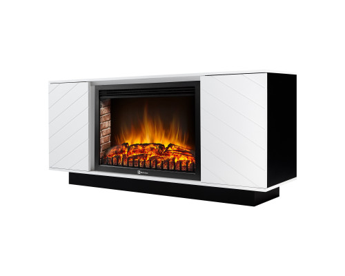 Каминокомплект: Очаг Electrolux EFP/P-3020LS N, портал Como 30 белый, черный, р/в