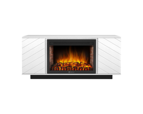 Каминокомплект: Очаг Electrolux EFP/P-3020LS N, портал Como 30 белый, черный, р/в