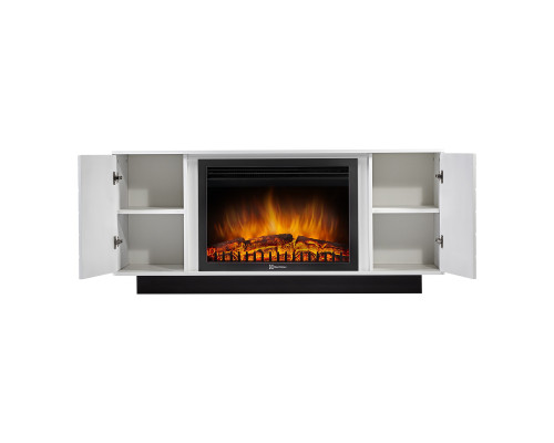 Каминокомплект: Очаг Electrolux EFP/P-3020LS N, портал Como 30 белый, черный, р/в