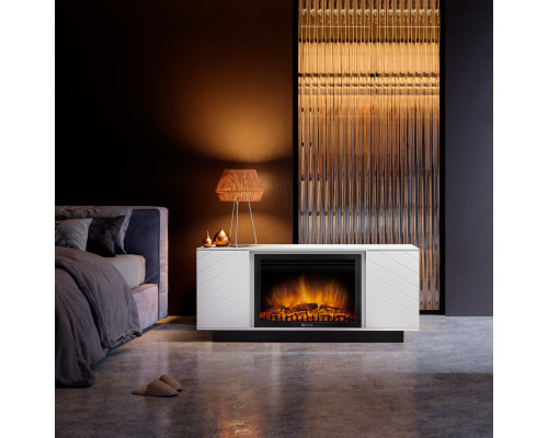 Каминокомплект: Очаг Electrolux EFP/P-3020LS N, портал Como 30 белый, черный, р/в
