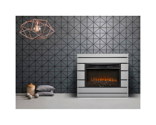 Каминокомплект: Очаг Electrolux 3320RLS N, портал Moderno 30 шпон белый дуб