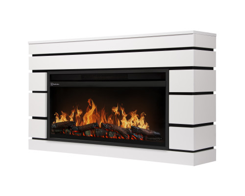 Каминокомплект: Очаг Electrolux EFP/P-3620LS, портал Moderno 36 белый, черный, р/в