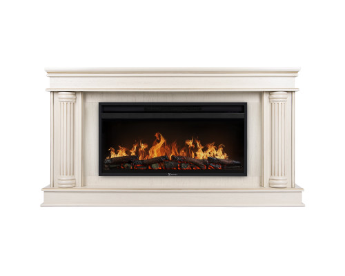 Каминокомплект: Очаг Electrolux EFP/P-3620LS, портал Olympia 42/40/36, сл. кость с зол. патиной