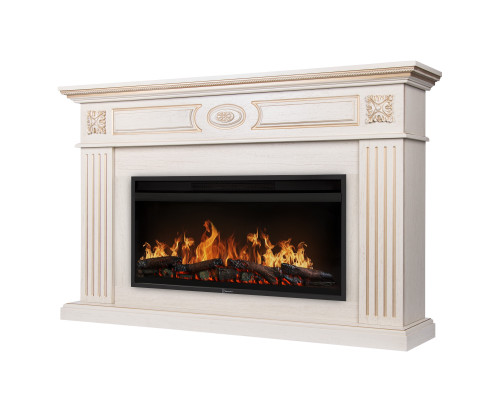 Каминокомплект: Очаг Electrolux EFP/P-3620LS, портал Siena 42/40/36, сл. кость с зол. патиной