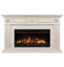 Каминокомплект: Очаг Electrolux EFP/P-4220LS, портал Siena 42/40/36, сл. кость с зол. патиной