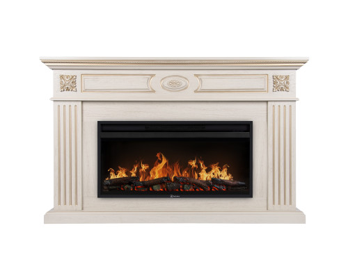 Каминокомплект: Очаг Electrolux EFP/P-4220LS, портал Siena 42/40/36, сл. кость с зол. патиной