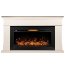 Каминокомплект: Очаг Royal Thermo Aurora RTFP/P-AR40LS, портал California 40, молочный
