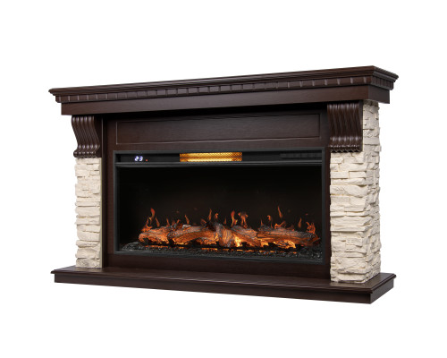 Каминокомплект: Очаг Royal Thermo Aurora RTFP/P-AR40LS, портал Michigan 40 камень мол., шпон т.дуб