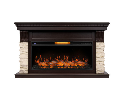 Каминокомплект: Очаг Royal Thermo Aurora RTFP/P-AR40LS, портал Michigan 40 камень мол., шпон т.дуб
