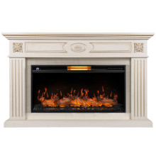 Каминокомплект: Очаг Royal Thermo Aurora RTFP/P-AR40LS, портал Siena 42/40/36, сл. кость с зол. пати