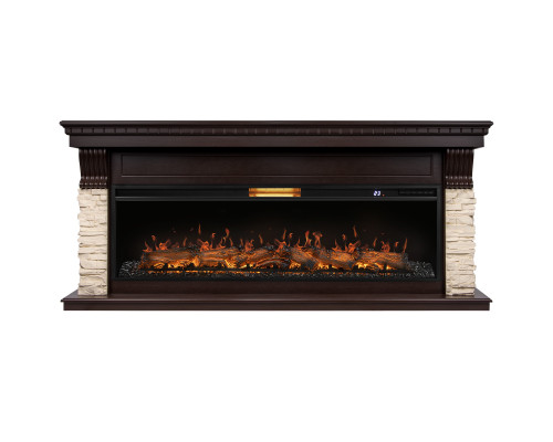 Каминокомплект: Очаг Royal Thermo Aurora RTFP/P-AR60LS, портал Michigan 60, камень мол., шп. тем.дуб