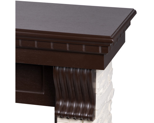 Каминокомплект: Очаг Royal Thermo Aurora RTFP/P-AR60LS, портал Michigan 60, камень мол., шп. тем.дуб