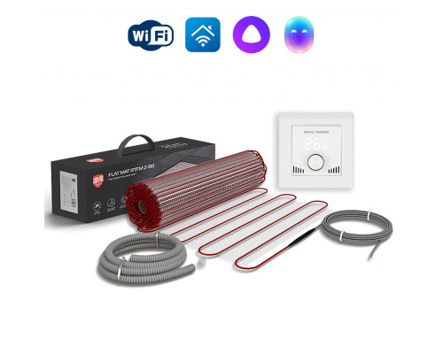 Мат нагревательный Royal Thermo Flat Mat RTFM 2-150-10 с терморегулятором RTI-16