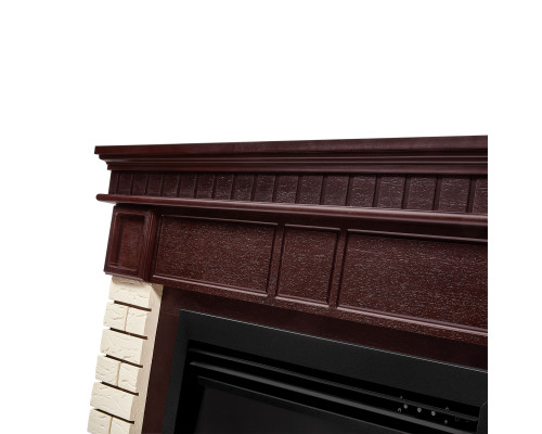 Каминокомплект: Очаг Electrolux EFP/P-2720RLS, портал Bricks 25 камень бежевый, шпон темный дуб