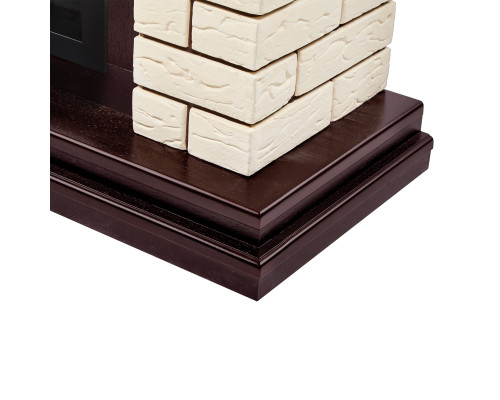 Каминокомплект: Очаг Electrolux EFP/P-2720RLS, портал Bricks 25 камень бежевый, шпон темный дуб