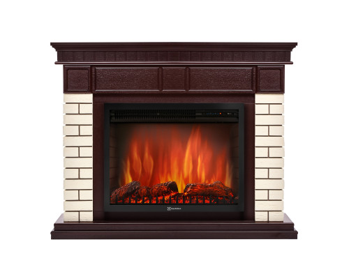 Портал Firelight Bricks 25 камень бежевый, шпон темный дуб Портал Firelight Bricks 25 камень бежевый, шпон темный дуб
