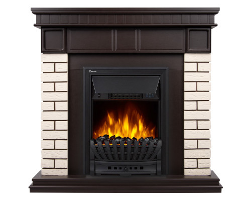 Портал Firelight Bricks Classic камень бежевый, шпон темный дуб Портал Firelight Bricks Classic камень бежевый, шпон темный дуб