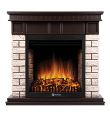 Портал Firelight Bricks Wood Classic камень коричневый, шпон темный дуб