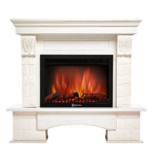 Портал Firelight Forte 25S камень белый, шпон белёный дуб