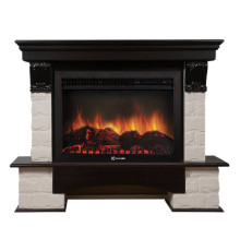Портал Firelight Forte 30S камень белый, шпон темный дуб