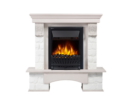 Портал Firelight Forte Classic U (угловой) камень белый, шпон белёный дуб Портал Firelight Forte Classic U (угловой) камень белый, шпон белёный дуб
