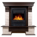 Портал Firelight Forte Classic камень белый, шпон темный дуб
