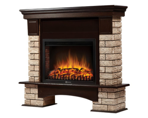 Портал Firelight Forte Wood 25 камень коричневый, шпон темный дуб