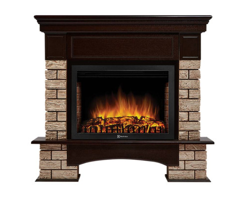 Портал Firelight Forte Wood 25 камень коричневый, шпон темный дуб