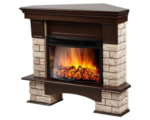Портал Firelight Forte Wood 25U (угловой) камень коричневый, шпон темный дуб Портал Firelight Forte Wood 25U (угловой) камень коричневый, шпон темный дуб