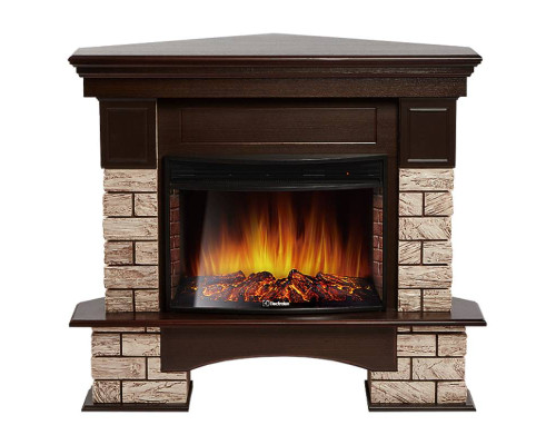 Портал Firelight Forte Wood 25U (угловой) камень коричневый, шпон темный дуб Портал Firelight Forte Wood 25U (угловой) камень коричневый, шпон темный дуб