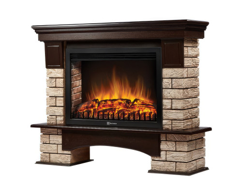 Портал Firelight Forte Wood 30 камень коричневый, шпон темный дуб Портал Firelight Forte Wood 30 камень коричневый, шпон темный дуб
