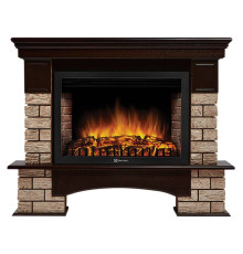 Портал Firelight Forte Wood 30 камень коричневый, шпон темный дуб