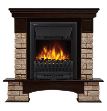 Портал Firelight Forte Wood Classic камень коричневый, шпон темный дуб
