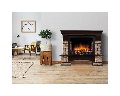 Портал Firelight Forte Wood Classic камень коричневый, шпон темный дуб Портал Firelight Forte Wood Classic камень коричневый, шпон темный дуб