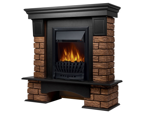 Портал Firelight Forte Wood Classic камень темный, шпон венге