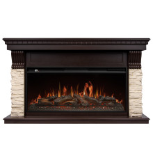 Портал Firelight Michigan 42/40/36, камень молочный, шпон темный дуб