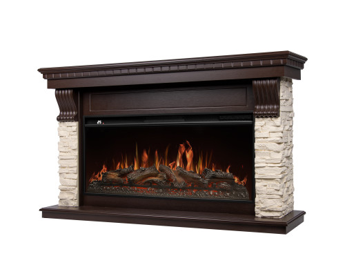 Портал Firelight Michigan 42 камень молочный, шпон темный дуб