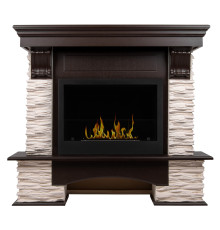 Портал Firelight Pietra Nuovo 25 камень сланец белый, шпон темный дуб